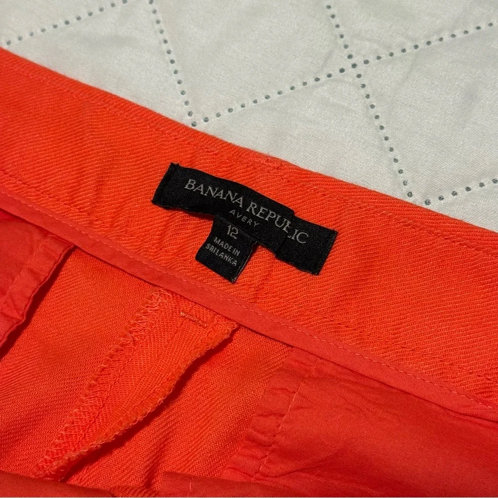 Banana Republic Avery Orange Linen Blend Trousers Women’s 12 Office Summer
